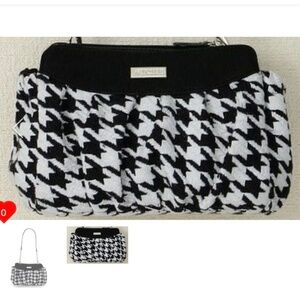 NEW MICHE Camila black white herringbone pocket book bag shell purse